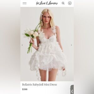 NWT For love and lemons Bellatrix babydoll mini dress